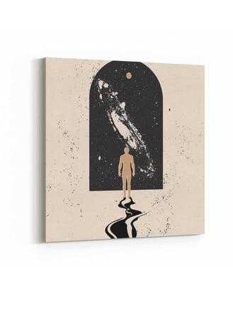 لوحة كانفاس على إطار خشبي بتصميم بوابة الى الفضاء