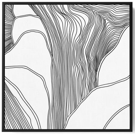 لوحة كانفاس على إطار خشبي بتصميم خطوط سوداء