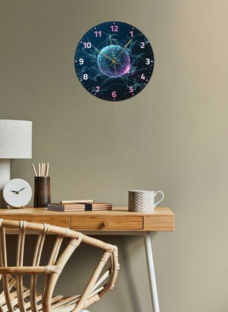 ساعة حائط مصنوعة من الأكريليك تعمل بالبطارية، بتصميم الكرة الأرضية، للمنزل، غرفة المعيشة، المكتب، الديكور