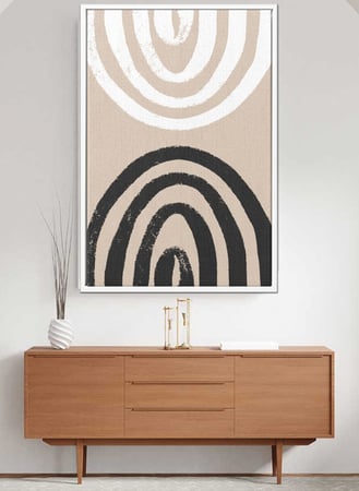 اشتر لوحه كلاسيكيه كانفاس بتصميم نمط فني منحنيات بالوان هادئه