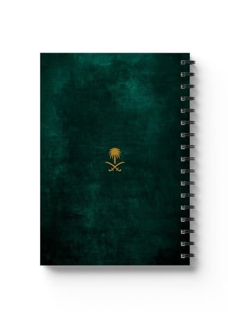 دفتر سلك ٦٠ ورقة بغلاف من الورق المقوى بتصميم شعار السعودية