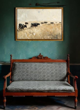 لوحة كانفاس لمزرعة أبقار