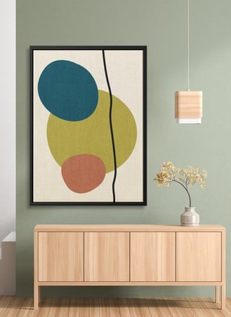 لوحة كانفاس على إطار خشبي بتصميم نمط فنى