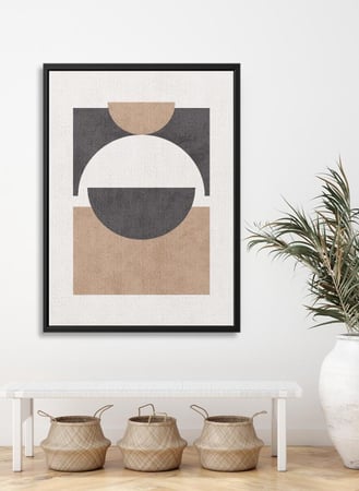 لوحة كانفاس على إطار خشبي بتصميم فن تجريدي