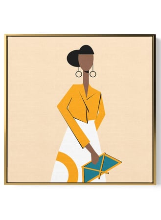 لوحة كانفاس على إطار خشبي بالفن التصوري لتصميم سيدة أنيقة