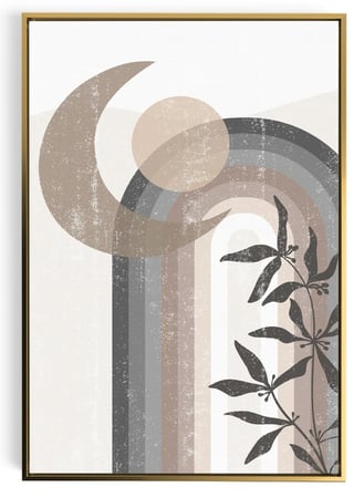 لوحة كانفاس على إطار خشبي بتصميم فن تجريدي للقمر