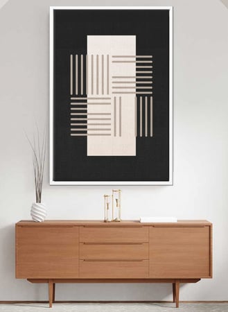 لوحة كانفاس على إطار خشبي بتصميم فن تجريدي