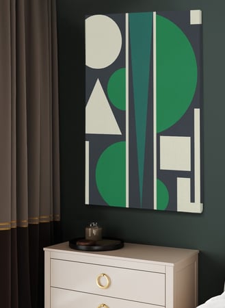 لوحة كانفاس على إطار خشبي بتصميم فن تجريدي أشكال مختلفة