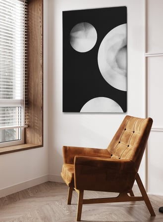 لوحة كانفاس على إطار خشبي بتصميم قمر ثلاثى