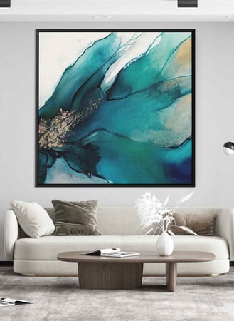 لوحة كانفاس على إطار خشبي بتصميم فن تجريدي