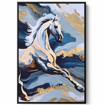 لوحات تجريدية تعبيرية كانفاس بتصميم حصان جامح لديكور فخم