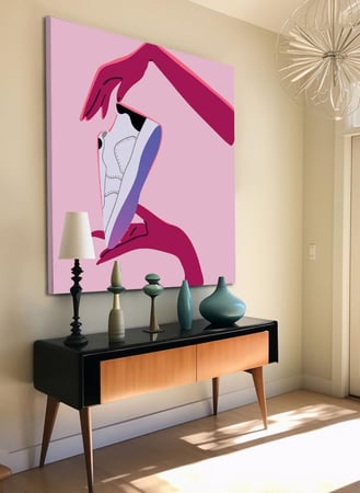 لوحة كانفاس على إطار خشبي بالفن التصوري لتصميم حذاء رياضى