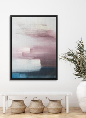 لوحة كانفاس على إطار خشبي بتصميم فن تجريدي