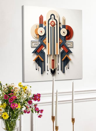 لوحة كانفاس على إطار خشبي بالفن التصوري لتصميم نمط فنى