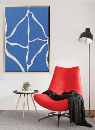 لوحة كانفاس على إطار خشبي بتصميم فن تجريدي