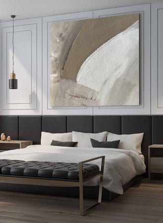 لوحة الفن التجريدي الحديث بالوان هادئة وجذاب لديكور منزل ومكتب فخم