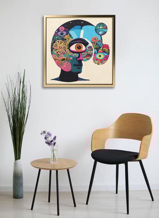 لوحة كانفاس على إطار خشبي بالفن التصوري لتصميم نمط فنى لحديقة