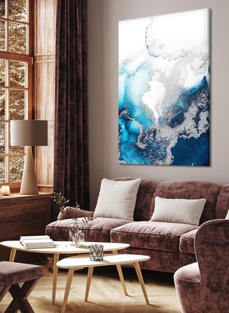 لوحة كانفاس على إطار خشبي بتصميم فن تجريدي