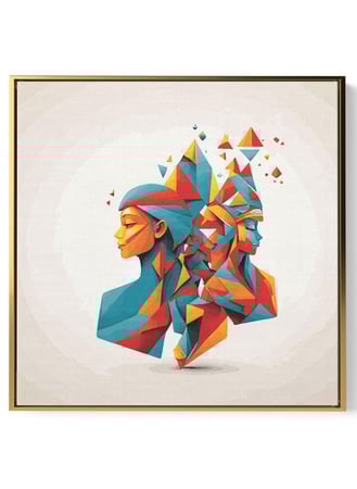 لوحة كانفاس على إطار خشبي بالفن التصوري لتصميم نمط فنى للنساء