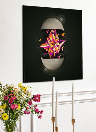 لوحة كانفاس على إطار خشبي بالفن التصوري لتصميم فن تجريدى