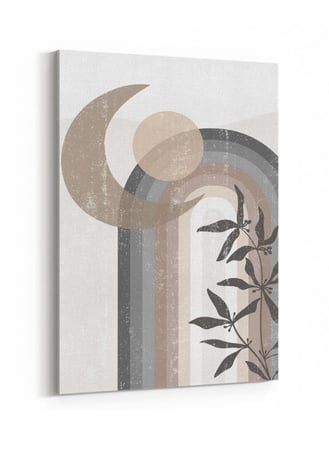 لوحة كانفاس على إطار خشبي بتصميم فن تجريدي للقمر