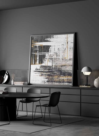 لوحة كانفاس مربع على إطار خشبي، تصميم فن تجريدي، للمنزل، غرفة المعيشة، المكتب، الديكور