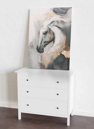 لوحة كانفاس على إطار خشبي، تصميم فن تجريدى لرأس حصان، للمنزل، غرفة المعيشة، المكتب، الديكور