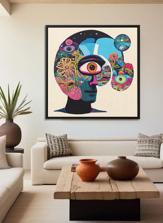 لوحة كانفاس على إطار خشبي بالفن التصوري لتصميم نمط فنى لحديقة