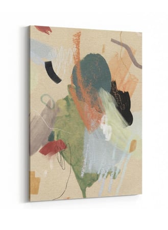 لوحة كانفاس على إطار خشبي بتصميم فن تجريدي