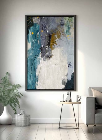 لوحة كانفاس على إطار خشبي، تصميم فن تجريدى، للمنزل، غرفة المعيشة، المكتب، الديكور