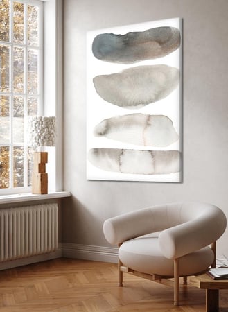 لوحة كانفاس على إطار خشبي بتصميم فن تجريدي للصخور