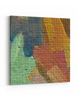 لوحة كانفاس مربع على إطار خشبي، تصميم فن زيتي ملون، للمنزل، غرفة المعيشة، المكتب، الديكور