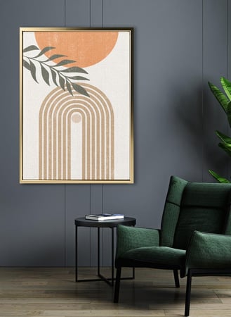 لوحة كانفاس على إطار خشبي بتصميم فن تجريدي للقمر