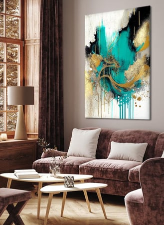 لوحة كانفاس على إطار خشبي بتصميم نمط فنى