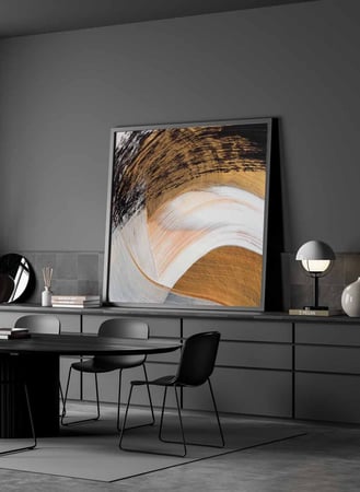 لوحة بتصميم فن زيتي لأمواج من الألوان