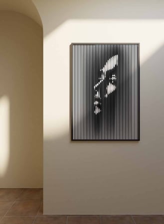 لوحة كانفاس على إطار خشبي، تصميم وجه امرأه، للمنزل، غرفة المعيشة، المكتب، الديكور