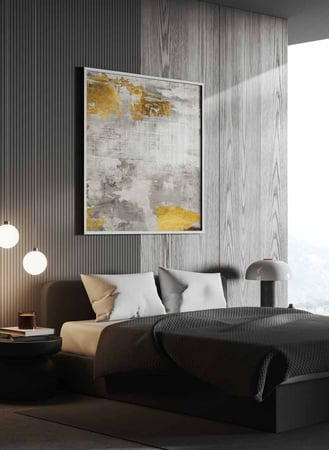 لوحة كانفاس مربع على إطار خشبي، تصميم فن زيتي ، للمنزل، غرفة المعيشة، المكتب، الديكور