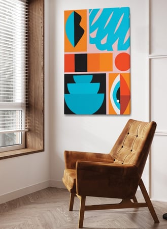 لاتفوتك لوحه معاصرة كانفاس بتصميم نمط فني معاصر فخم