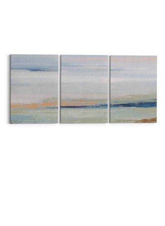 طقم من ٣ لوحات كانفاس على إطار خشبي بتصميم فن تجريدي