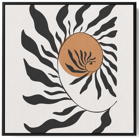 لوحة كانفاس على إطار خشبي بتصميم فن تجريدي للزهور العصرية