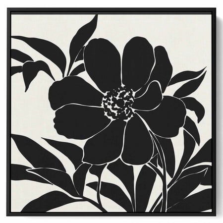 لوحة كانفاس مربع على إطار خشبي، تصميم فن تجريدي للزهور، للمنزل، غرفة المعيشة، المكتب، الديكور