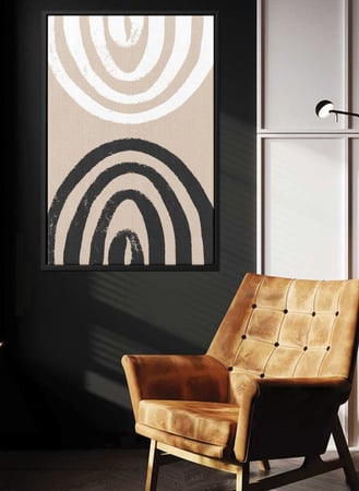 اشتر لوحه كلاسيكيه كانفاس بتصميم نمط فني منحنيات بالوان هادئه