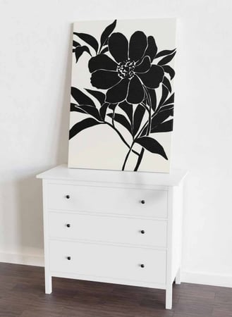 لوحة كانفاس على إطار خشبي، تصميم فن تجريدى للزهور، للمنزل، غرفة المعيشة، المكتب، الديكور