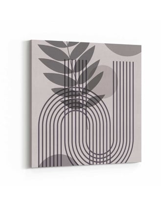 لوحة كانفاس على إطار خشبي بتصميم فن لخطوط و زهور