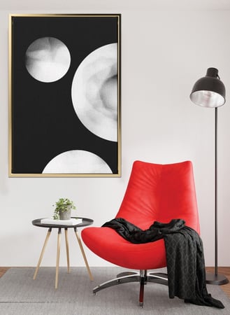 لوحة كانفاس على إطار خشبي بتصميم قمر ثلاثى