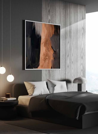 لوحة كانفاس مربع على إطار خشبي، تصميم فن تجريدي، للمنزل، غرفة المعيشة، المكتب، الديكور