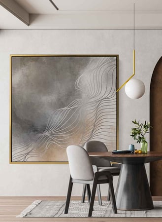 لوحة كانفاس على إطار خشبي بتصميم فن تجريدي