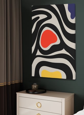 لوحة كانفاس على إطار خشبي بتصميم فن تجريدي