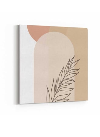 لوحة كانفاس على إطار خشبي بتصميم فن تجريدي لورقة شجر
