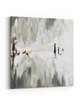 لوحة كانفاس مربع على إطار خشبي، تصميم فن زيتي، للمنزل، غرفة المعيشة، المكتب، الديكور